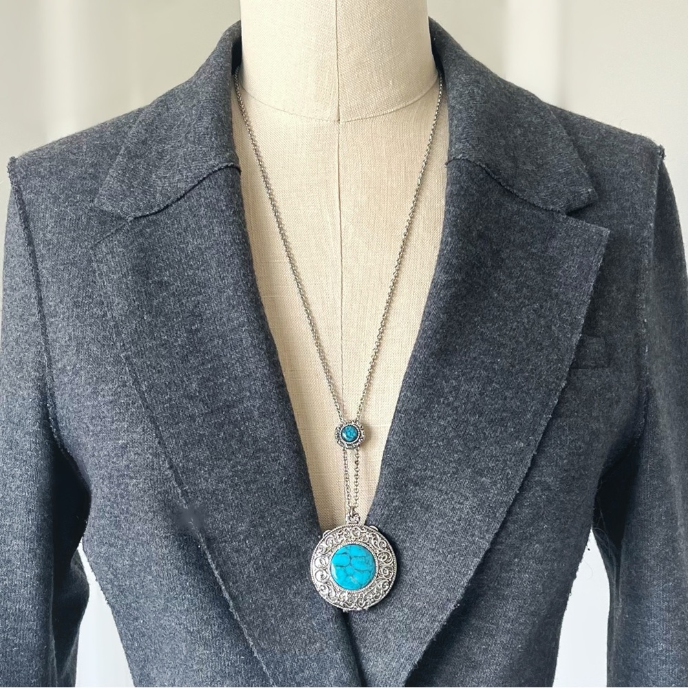 Faux Turquoise Locket - Picture 2 of 5